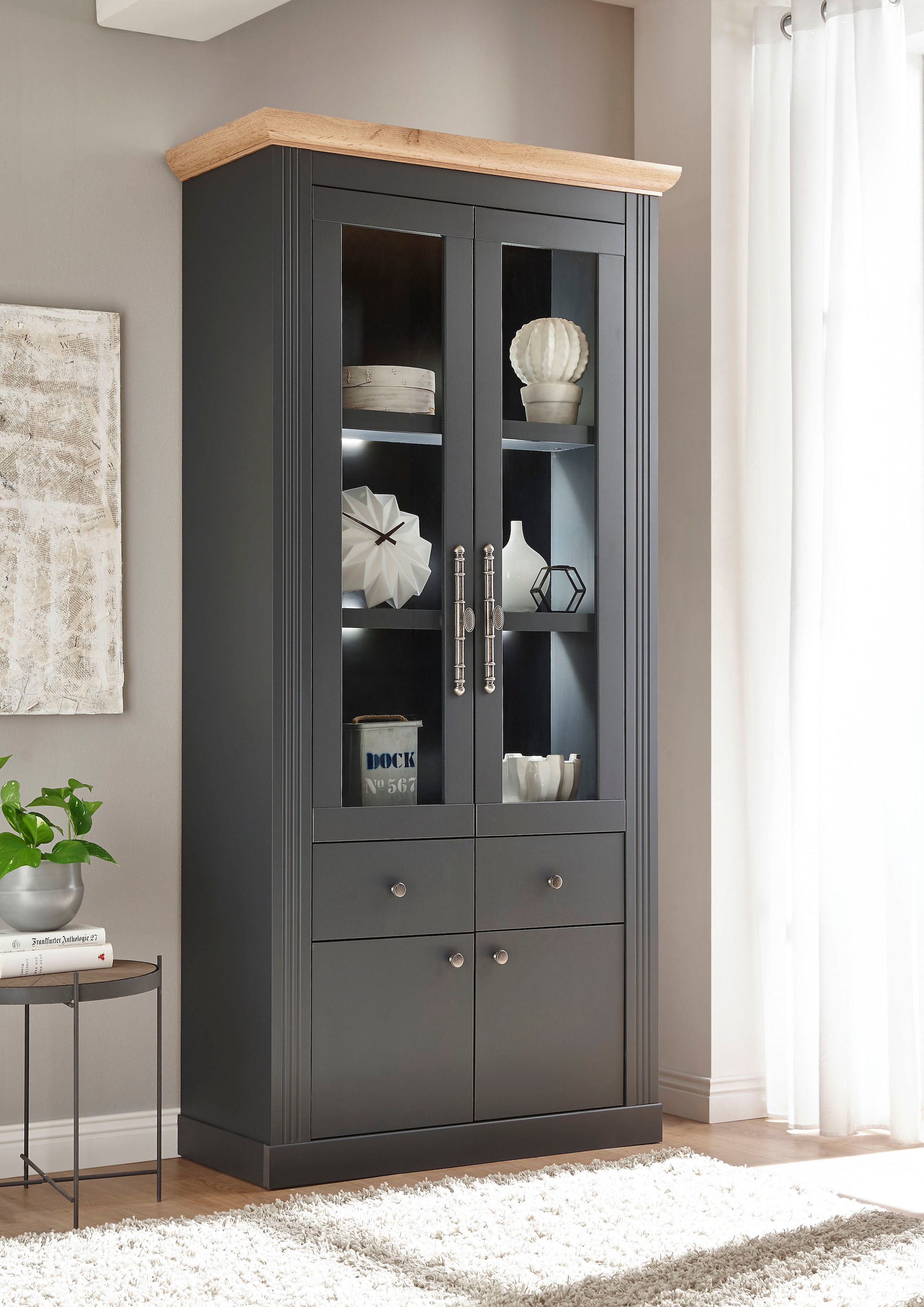 Home affaire Vitrine »Westminster BESTSELLER!« Höhe ca. 202cm,  im romantischen Landhausstil