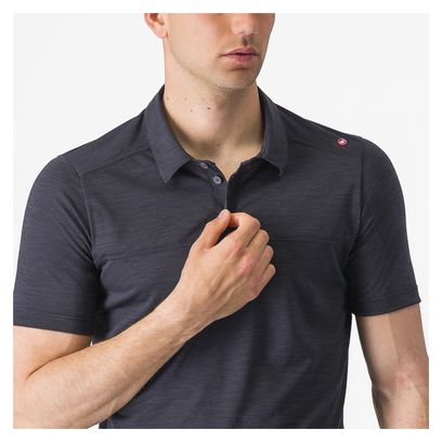 Polo Manches Courtes Castelli Merino Noir