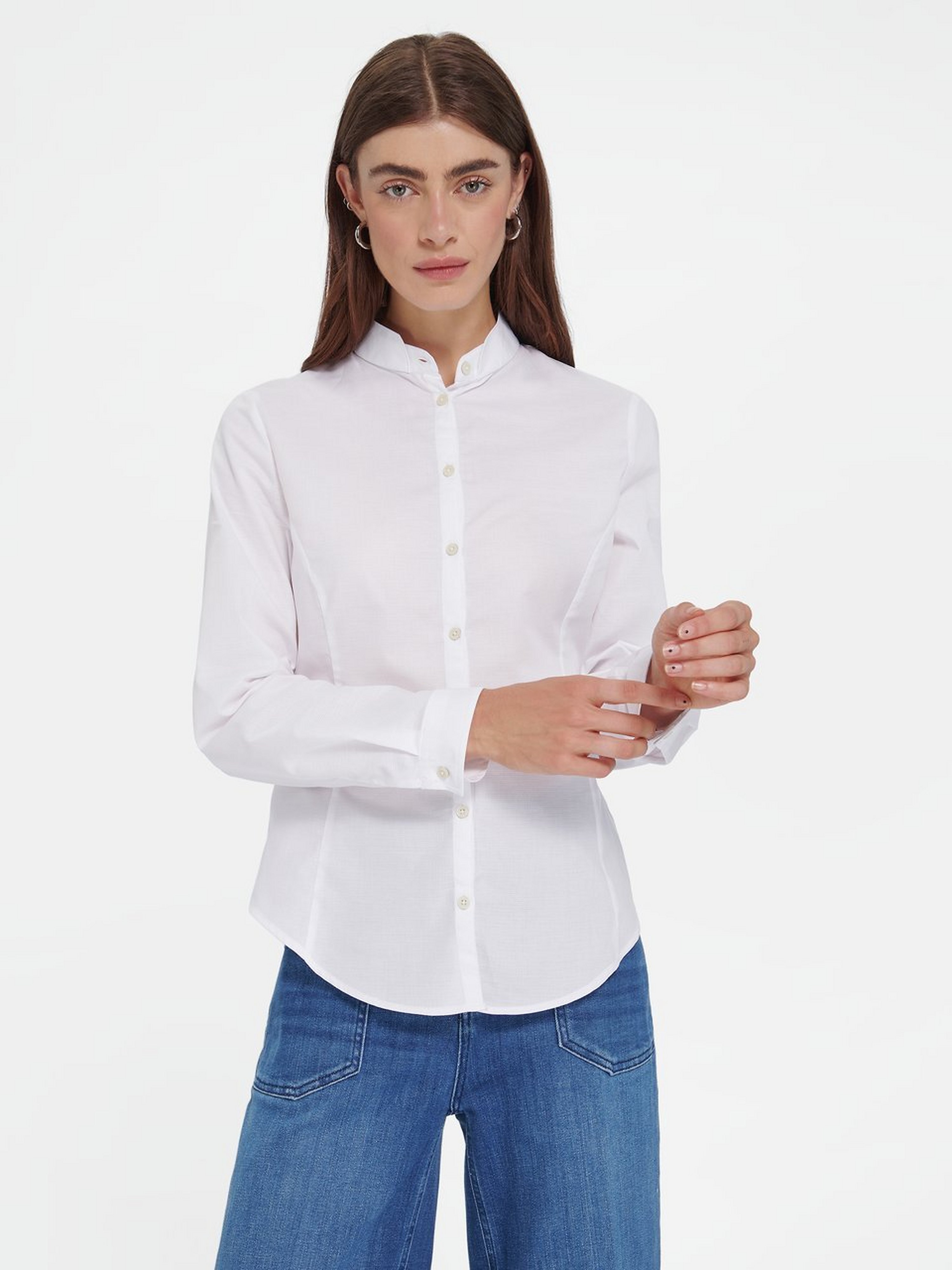 Bluse mit Stehkragen
