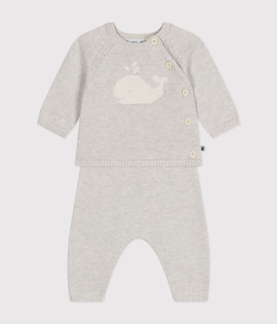 Ensemble 2 pièces en tricot laine et coton bébé