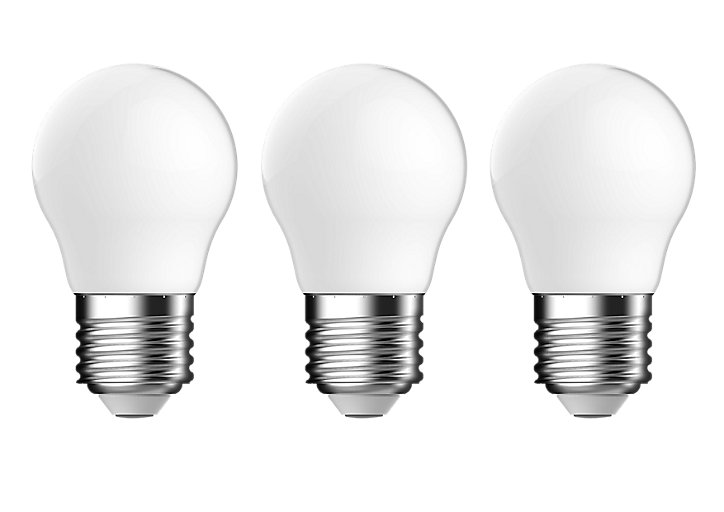 Lot 3 ampoules LED à filament mini globe E27 470lm 3.4W = 40W Ø4.5cm IPX4 Diall blanc neutre