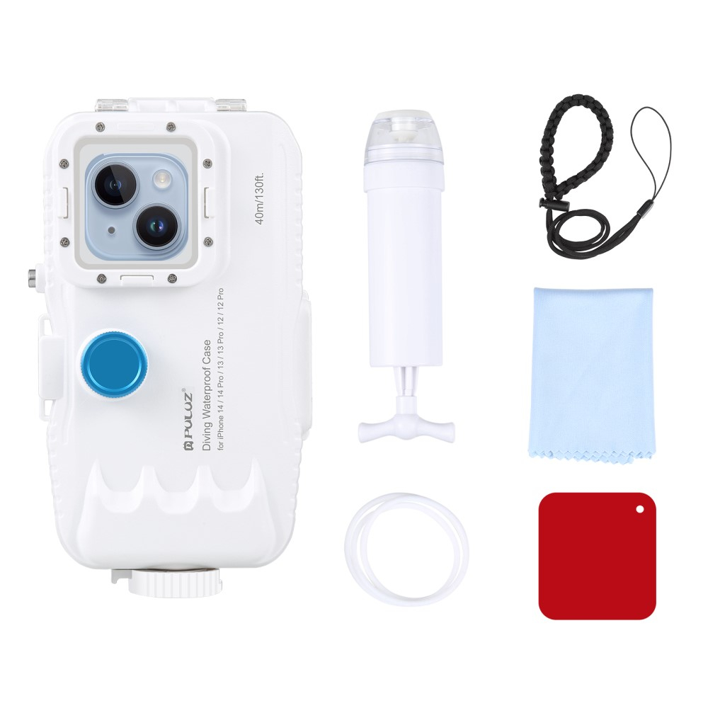 iPhone 14 Unterwasser Case Hülle Taucher Schutzgehäuse (IPX8) - Weiss