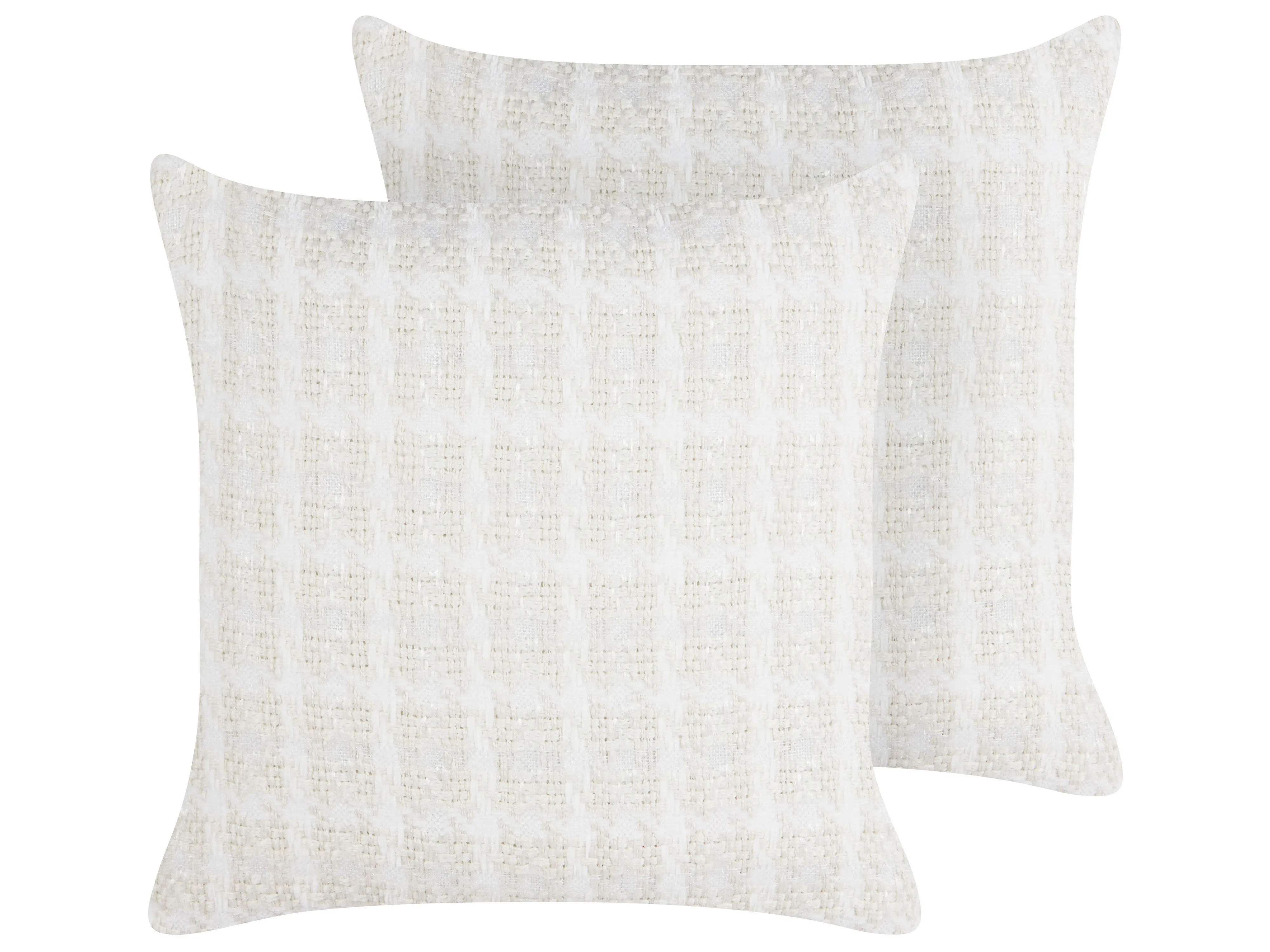 Set van 2 sierkussens DOURIS 45 x 45 cm Lichtbeige geblokt patroon