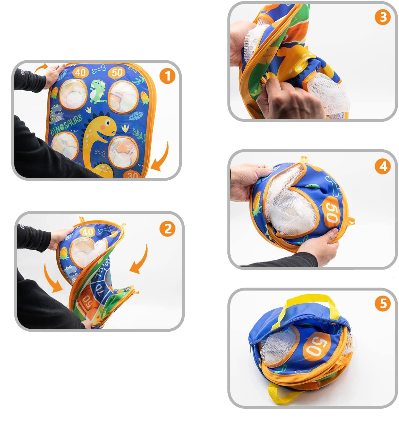 (50x58cm) 3in1 Kinder Wurfspiel Sandsack Werfen Indoor / Outdoor Spiel Klett Dartscheibe