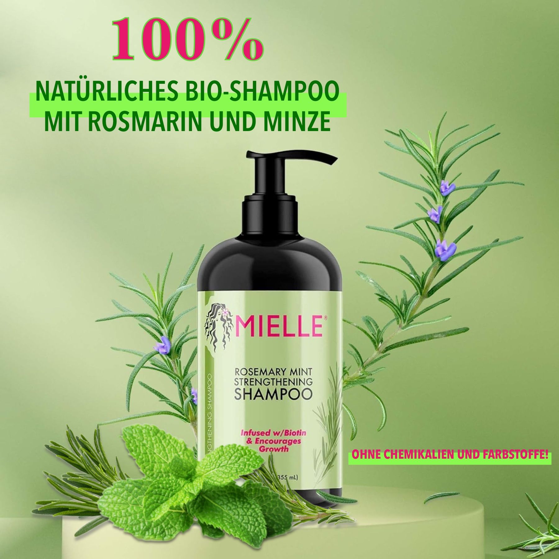 Mielle Organics Haarshampoo Rosmarin Mint für Haarwachstum