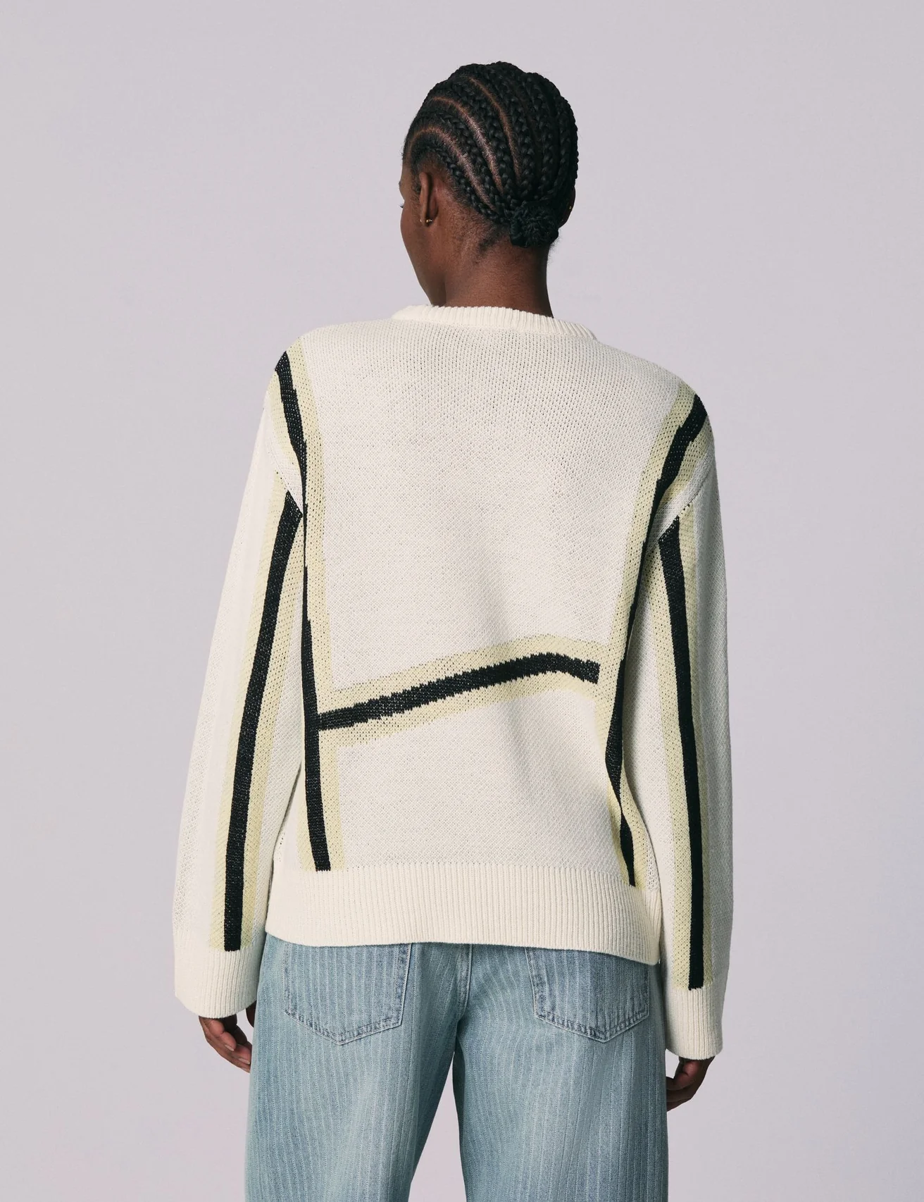 Pull en maille avec rayures sable
