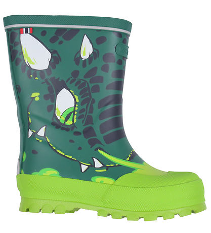 Viking GummiStøvler - Jolly - Bottlegreen/Multi m. Drage