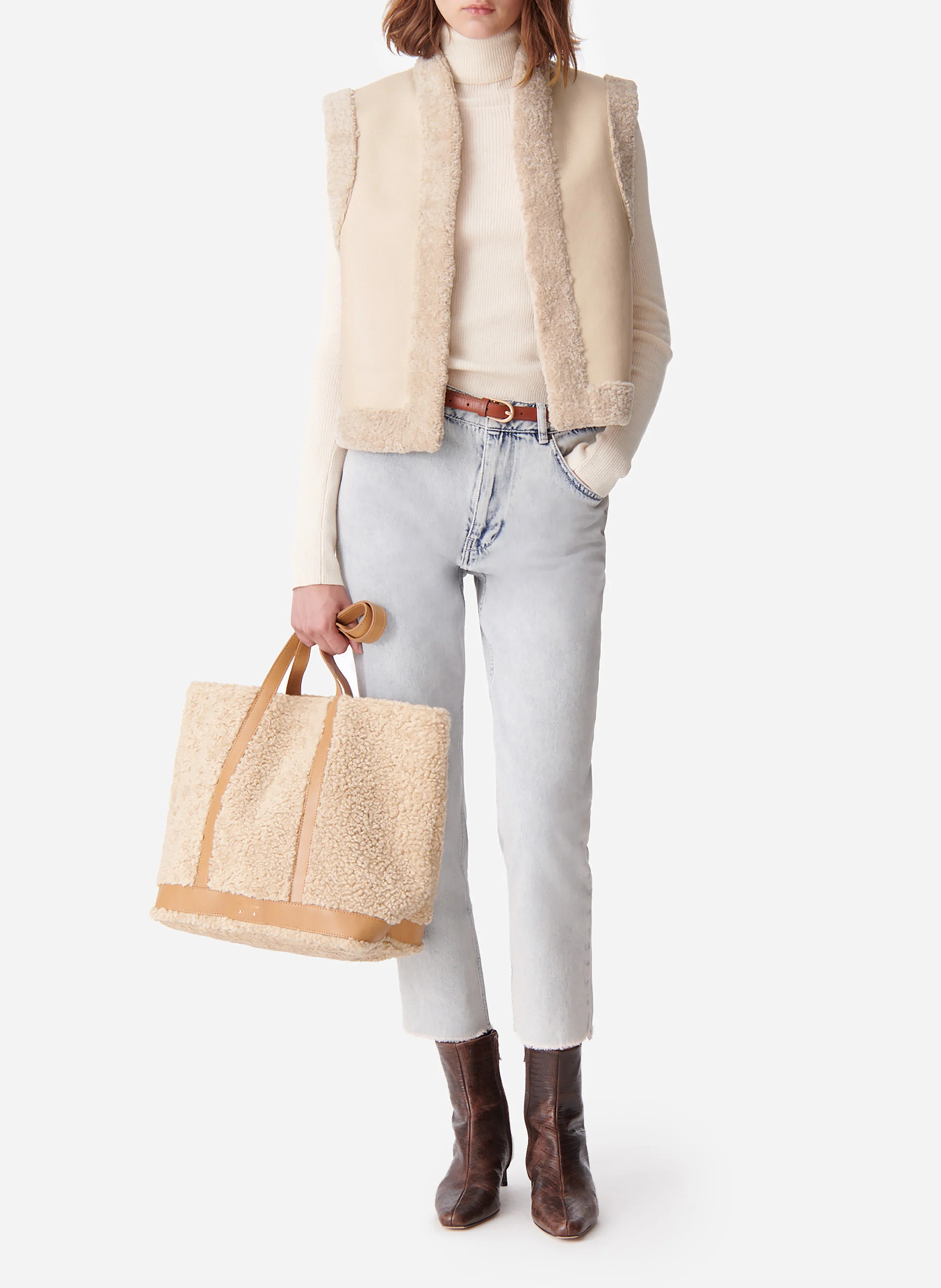 DAMAN - Gilet droit sans manches | Beige