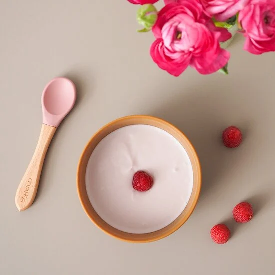 Coffret Repas en Silicone   Rose / Sauge        de               Maïka
