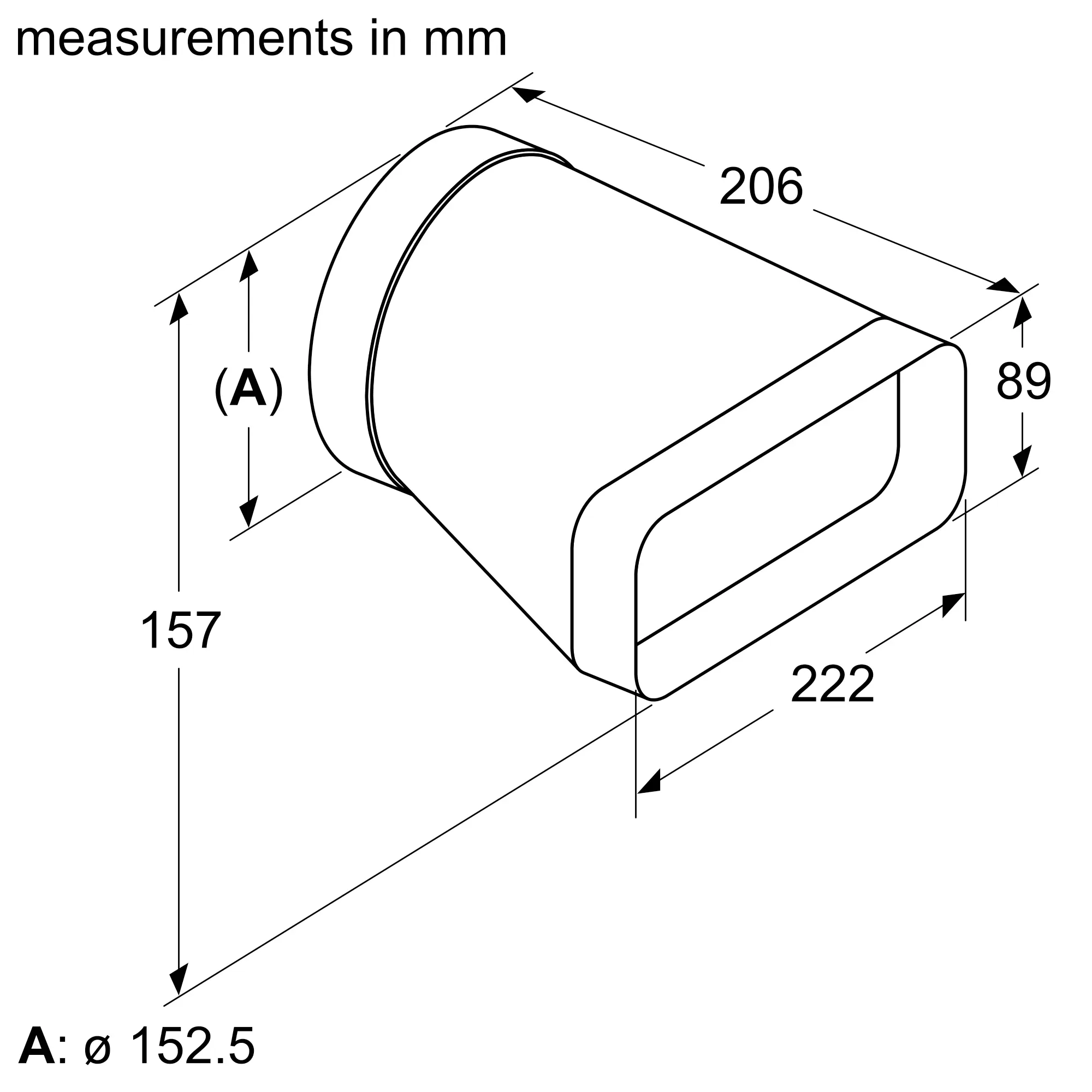 HEZ9VDSI0-B Verloopstuk ⌀ 150 mm rond-vlak