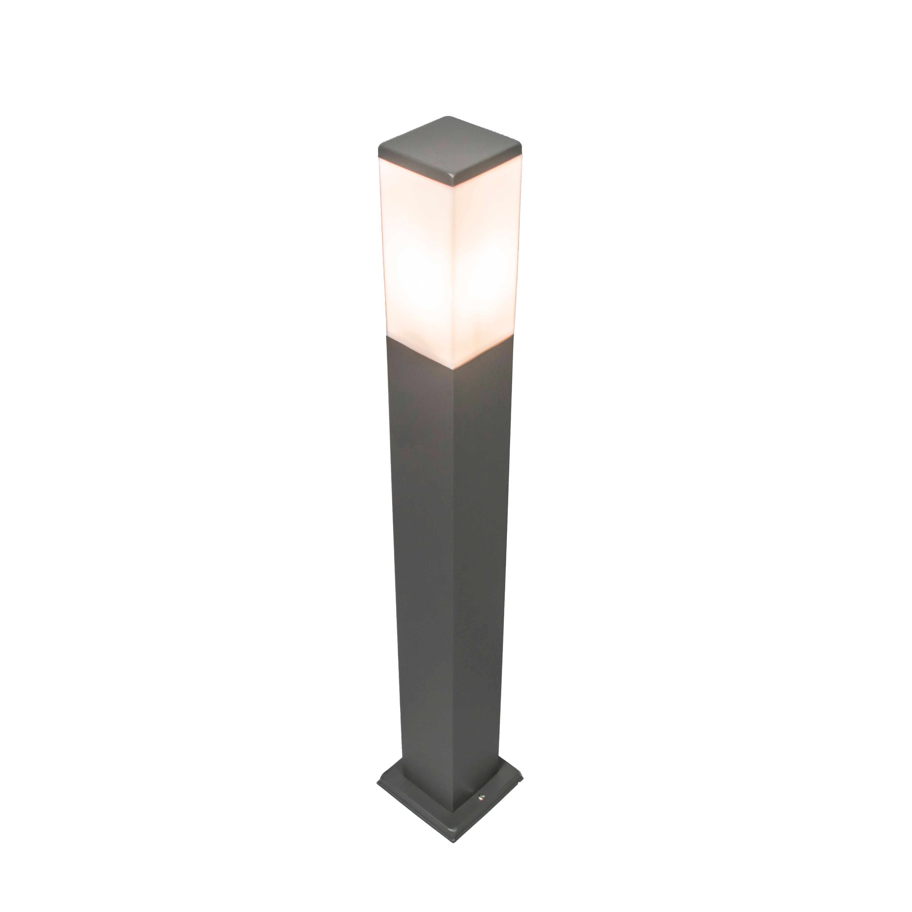 Moderne buitenlamp paal donkergrijs met opaal 80 cm IP44 - Malios