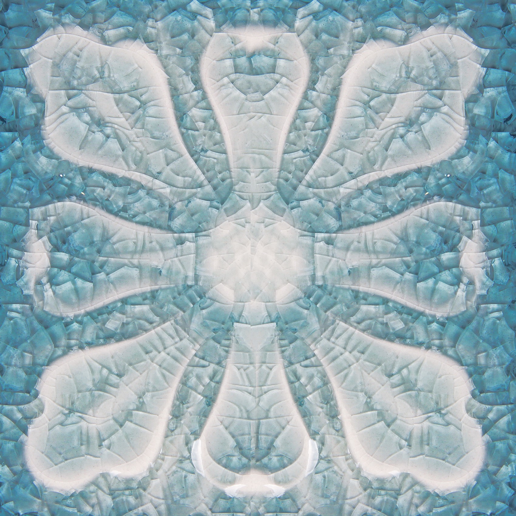 Untersetzer 'Blatt', blau, L 10 cm, B 10 cm, H 1 cm zu 5,00