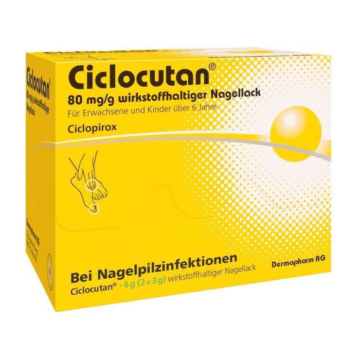 Ciclocutan 80 mg / g wirkstoffhaltiger Nagellack, 6 g