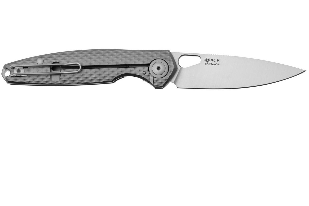 GiantMouse ACE REO Titanium, Satin CPM MagnaCut, zakmes