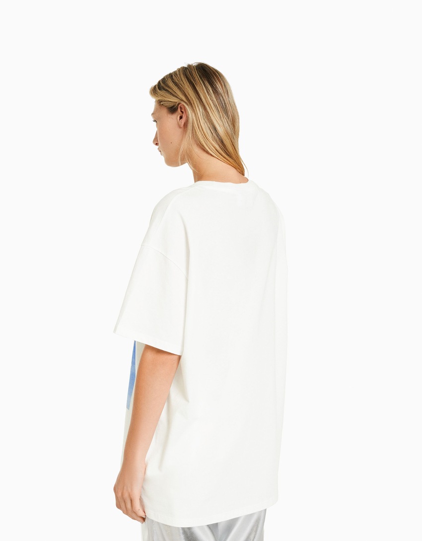 Camiseta oversized de manga curta com estampa da Barbie