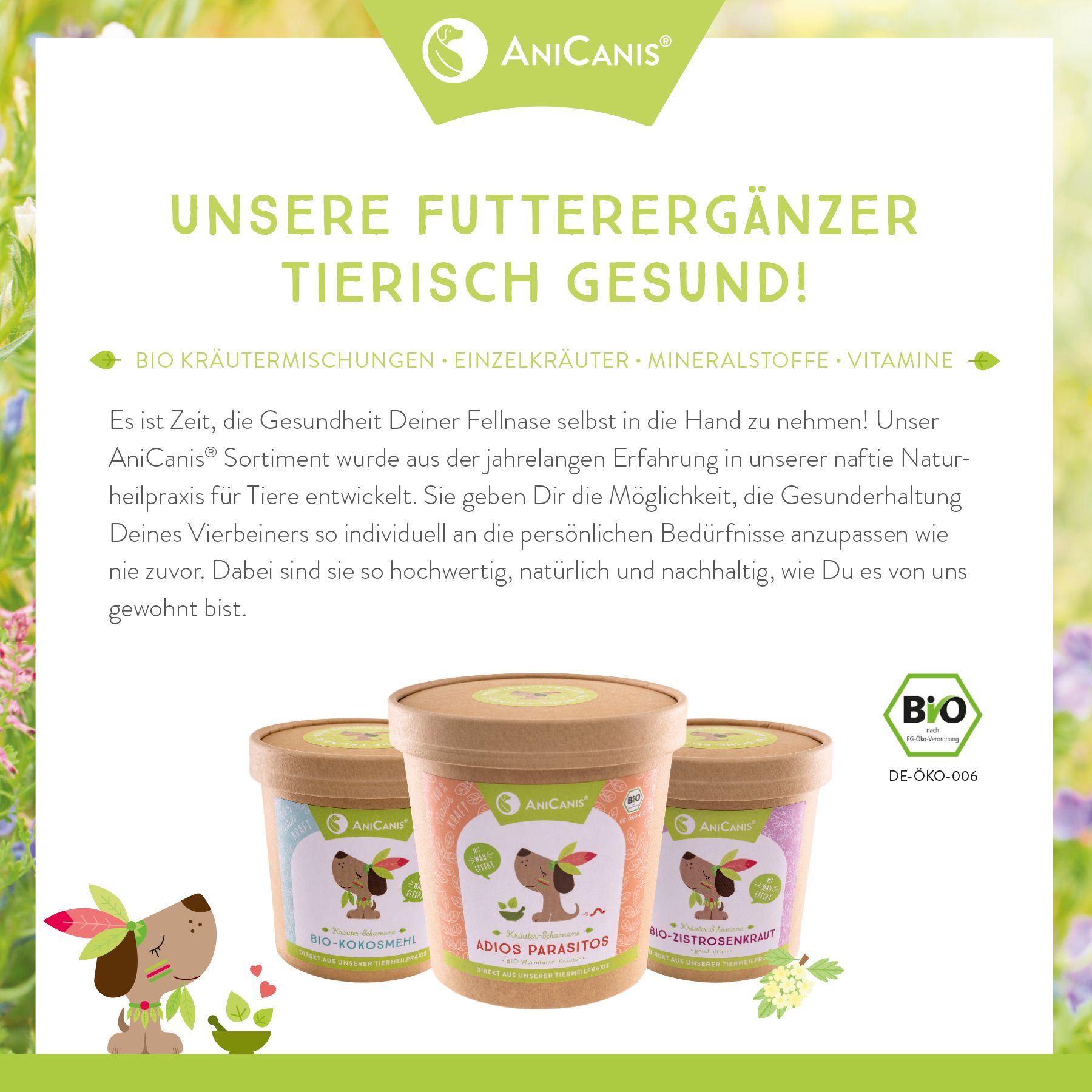 AniCanis Bio Flohsamen gemahlen für Hunde & Katzen