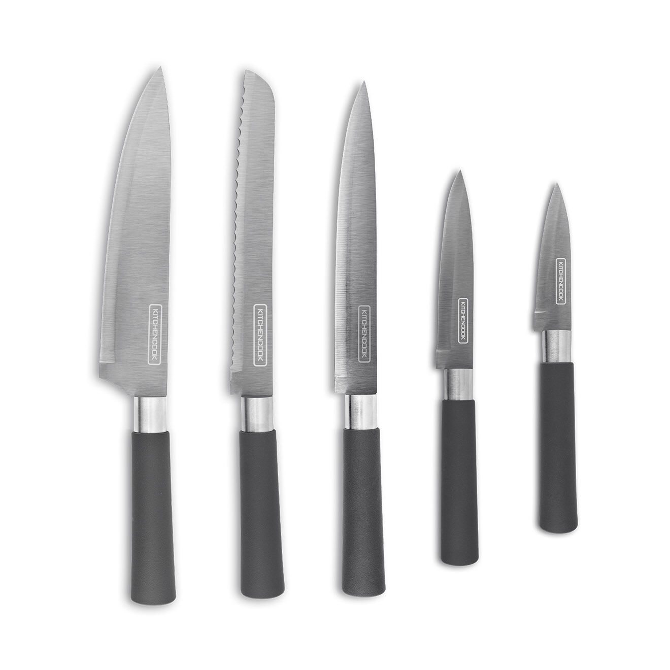 Kitchencook Ensemble de 6 couteaux avec bloc magnetique slate noir