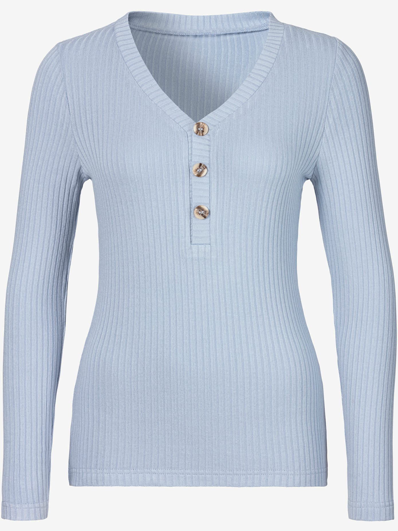T-shirt manches longues patte de boutonnage devant