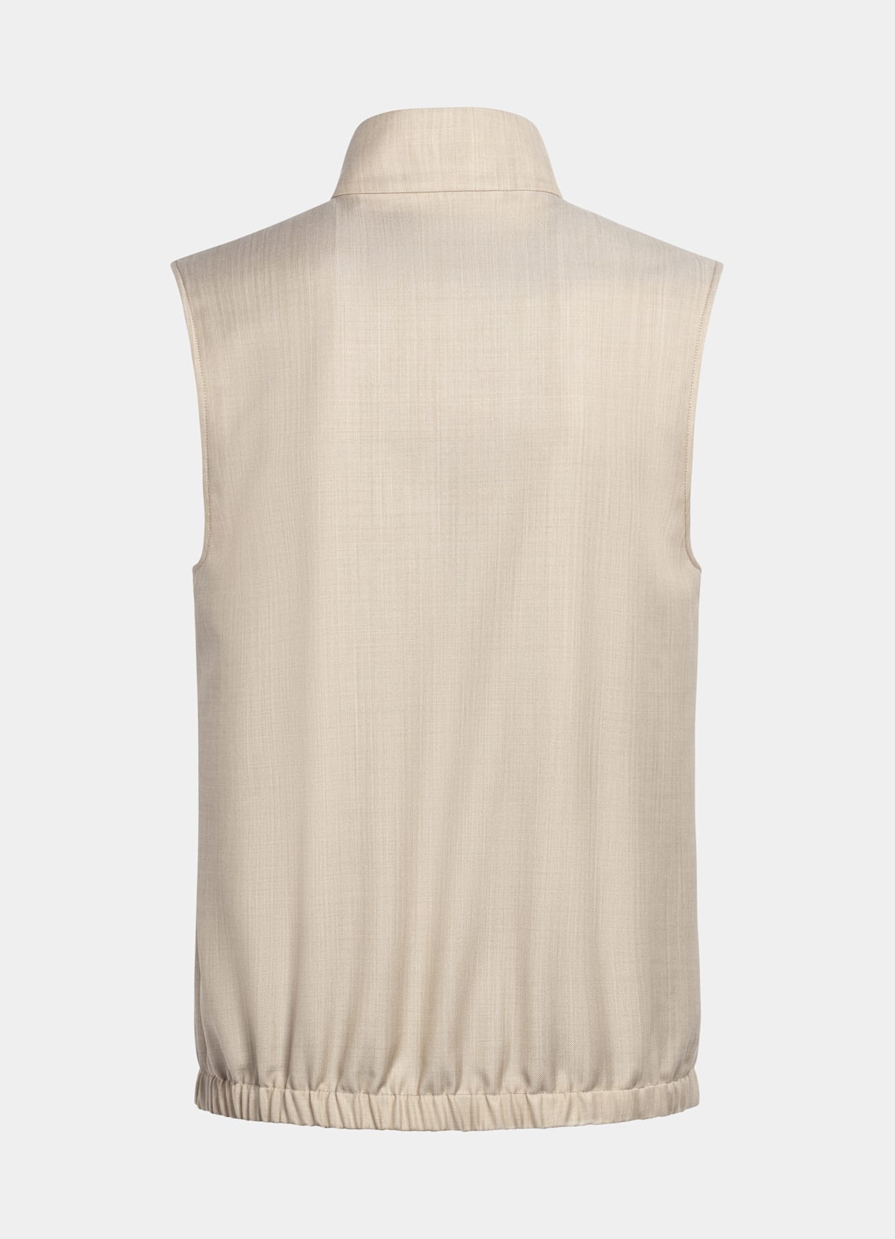 Veste sans manches zippée sable à chevrons