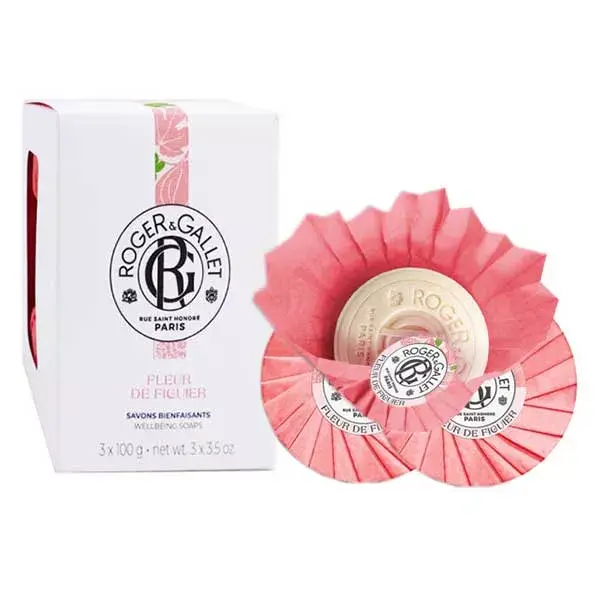 Conjunto de sabonetes benéficos Roger & Gallet Fleur de Figuier 3 x 100g
