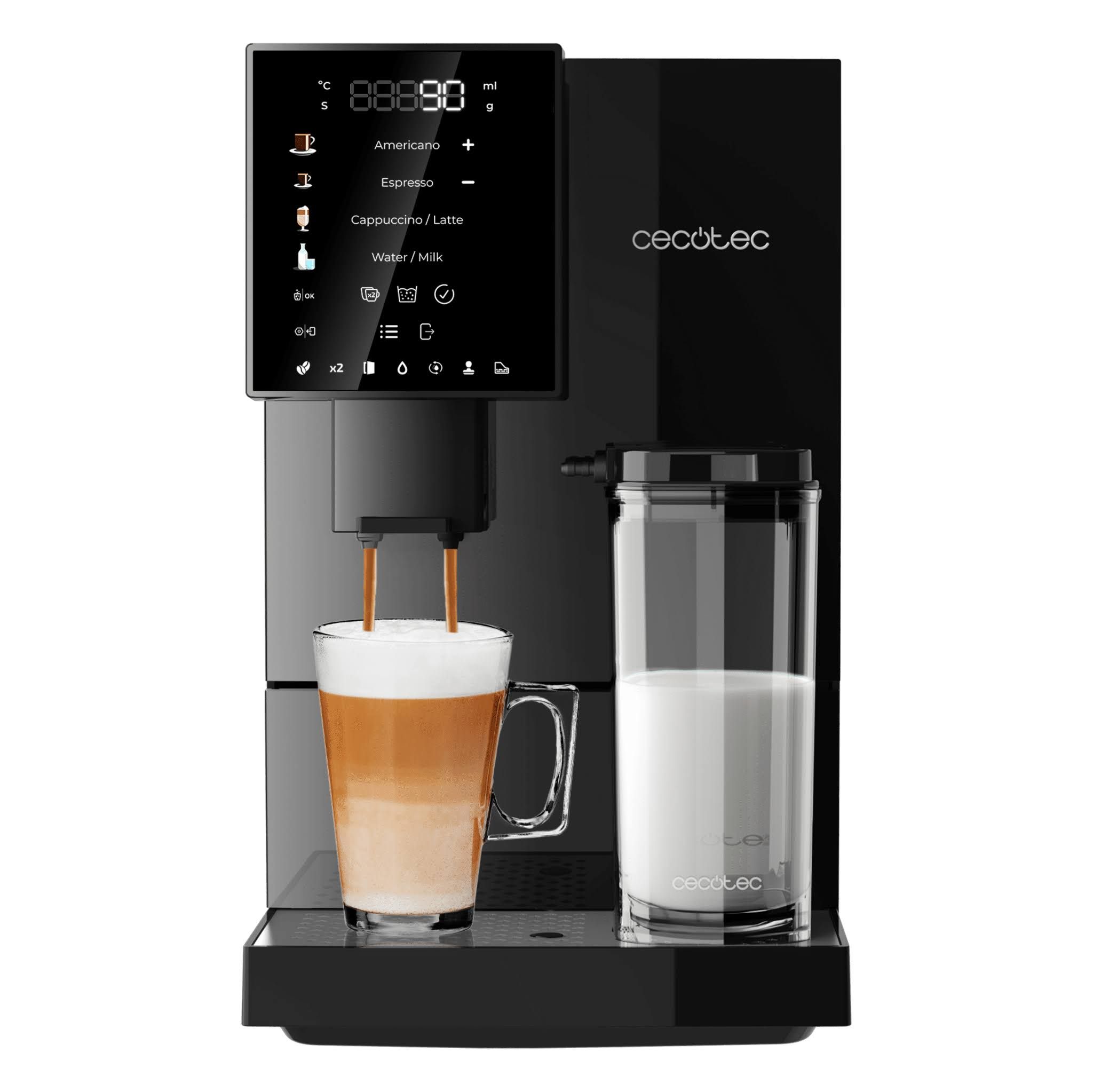 Kaffeevollautomat Cecotec Cremmaet Compactccino Black 1,1L 19 bar mit Milchbehälter