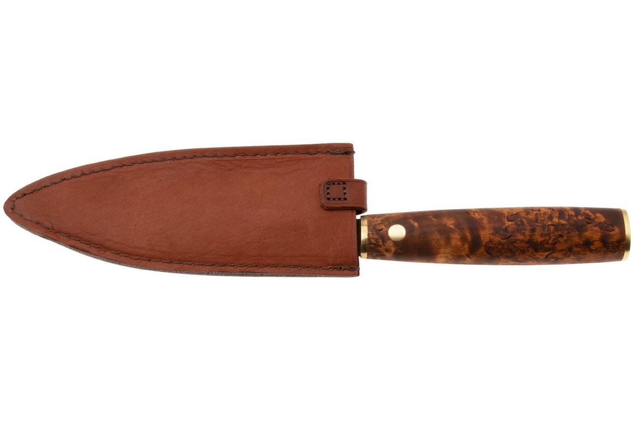 Roselli Santoku Knife R760D Carbon Steel, Stained Curly Birch, santoku, 16 cm