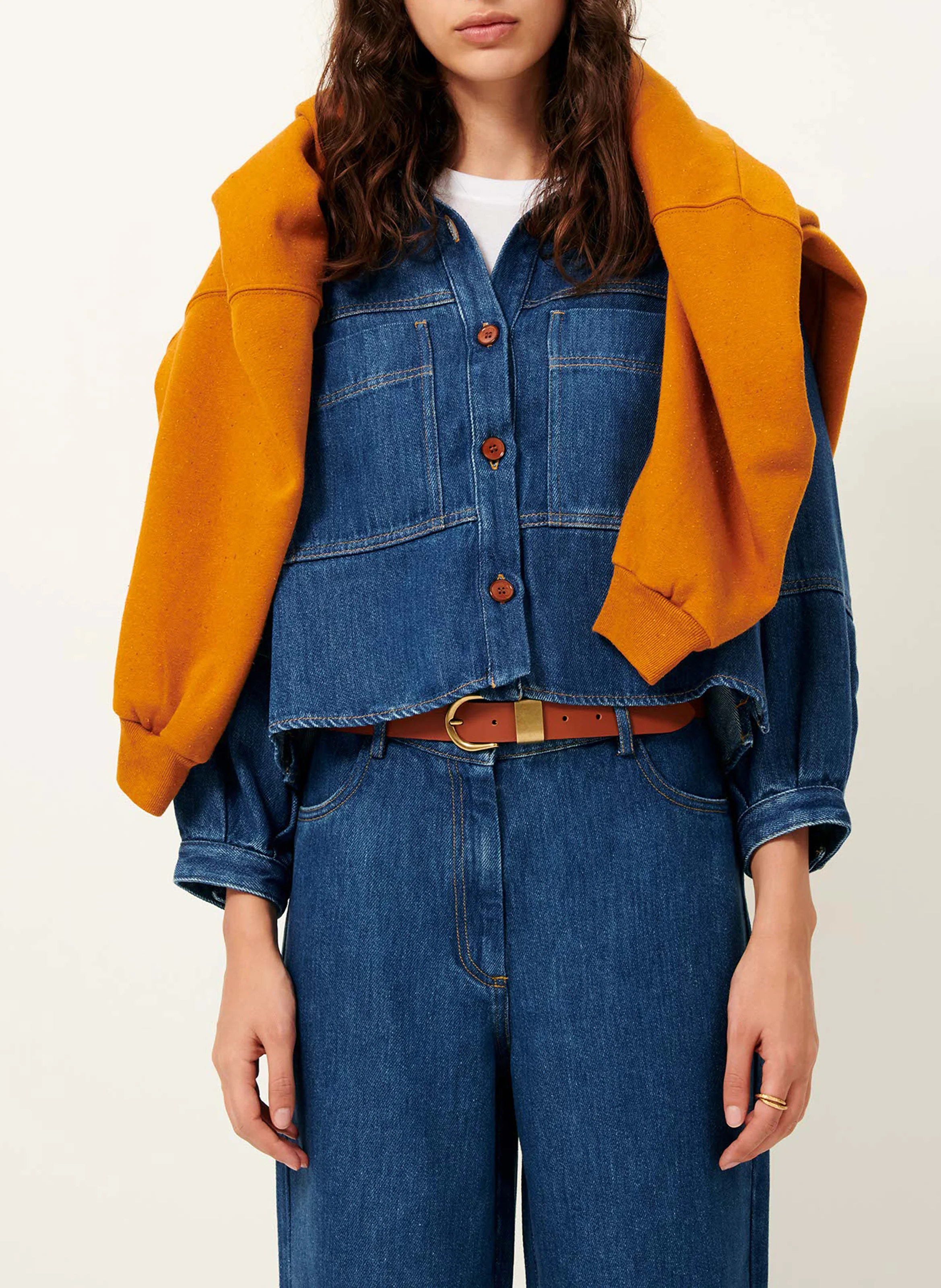 NICA - Jean carotte taille haute | Bleu