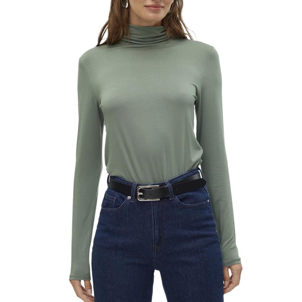 Vero Moda T-Shirt Col Roulé Vert Femme Vero Moda Alberte