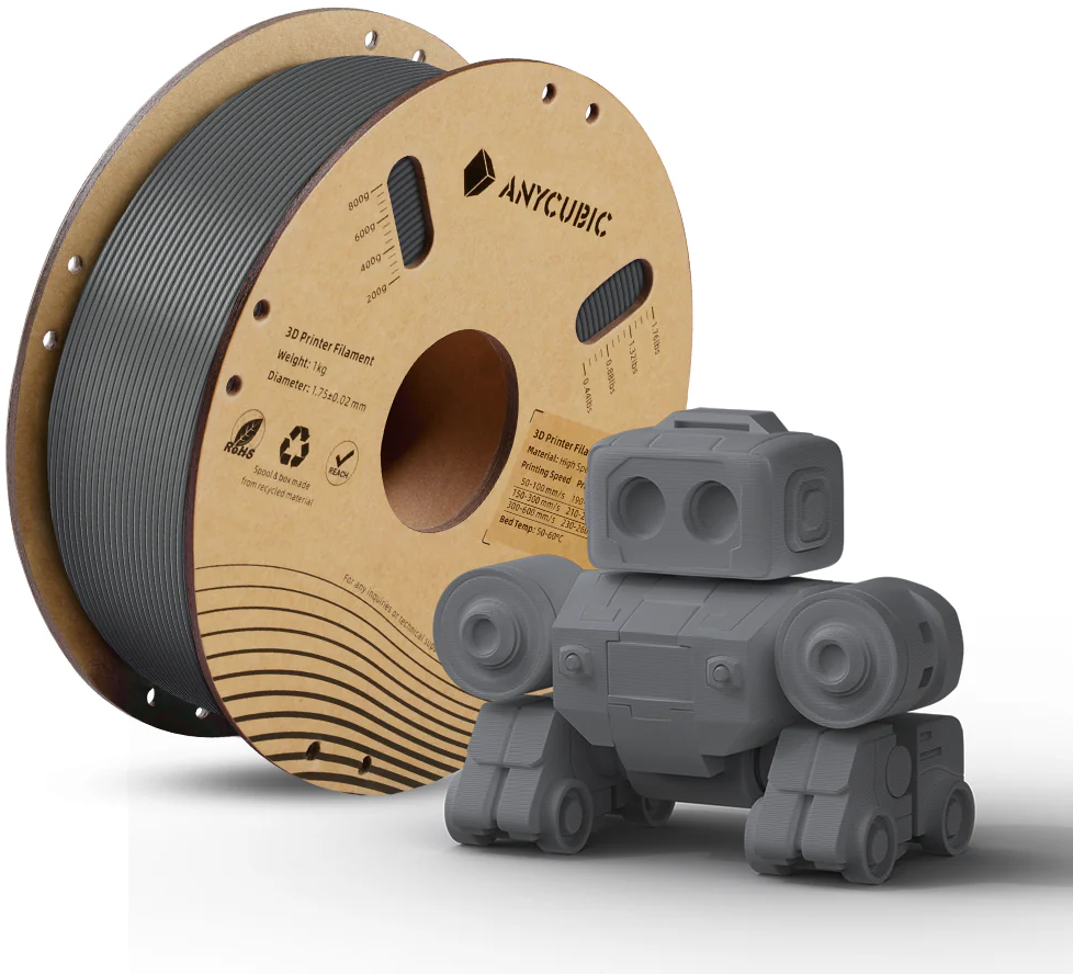 Anycubic  PLA High Speed Texture Grey, 1,75 mm / 1000 g    PLA Filament für hohe Geschwindigkeiten in Texture Grey