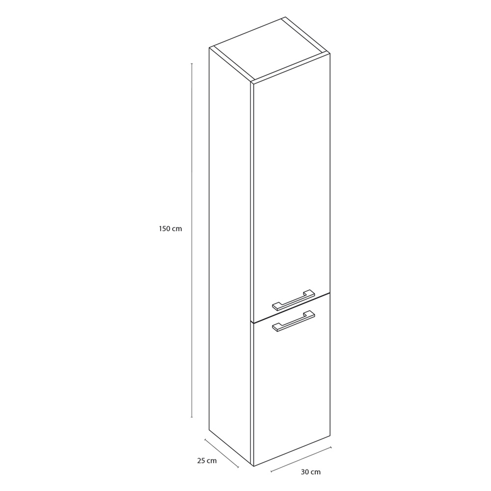 Differnz Somero hoge kast l-r hoogglans wit
