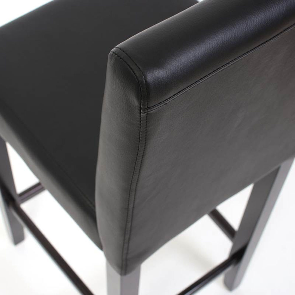 2er-Set Barhocker Cesena Kunstleder ~ schwarz, dunkle Füße