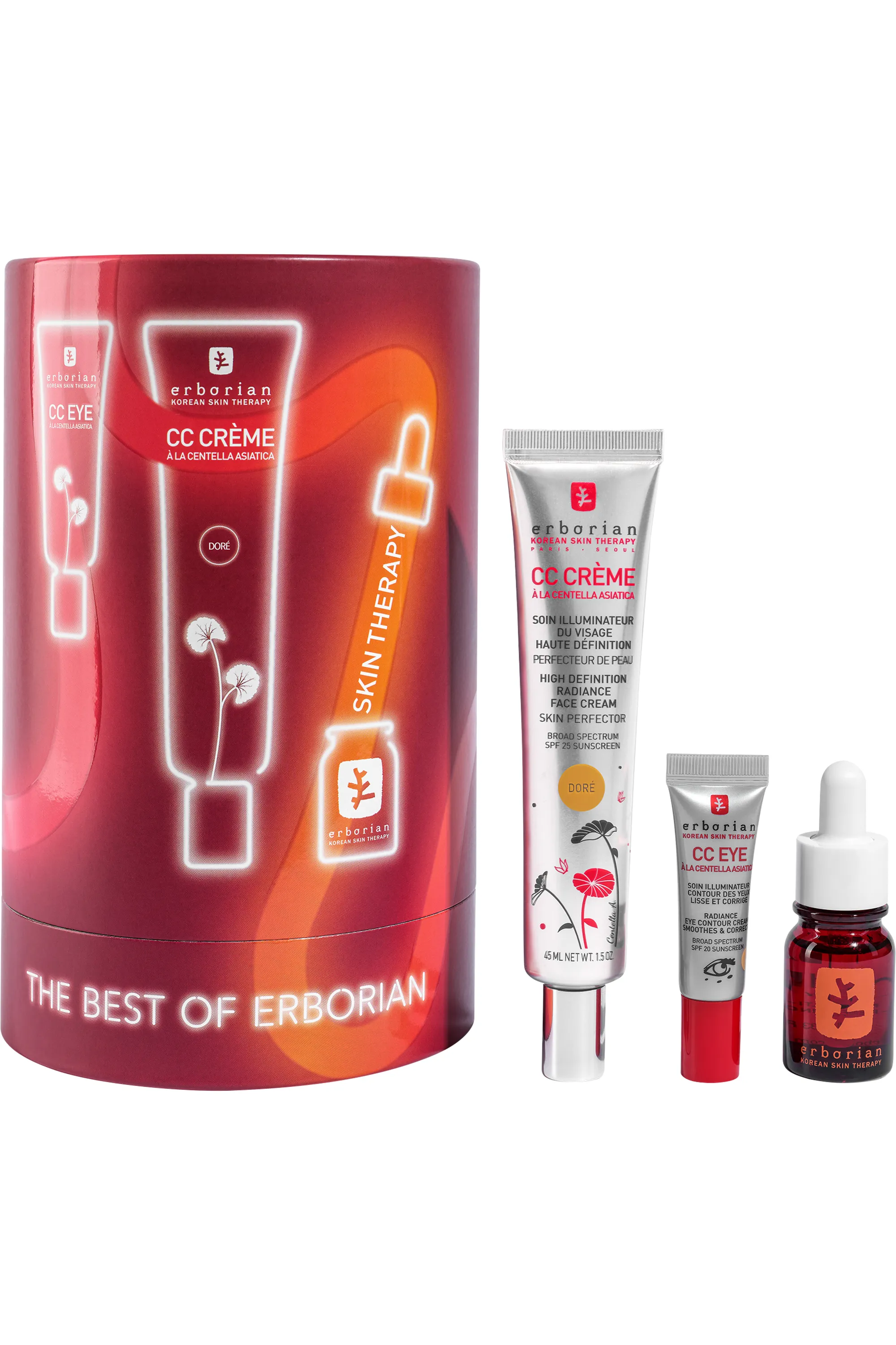 Erborian Coffret CC crème Dorée, CC eye & Skin Therapy-58 ml