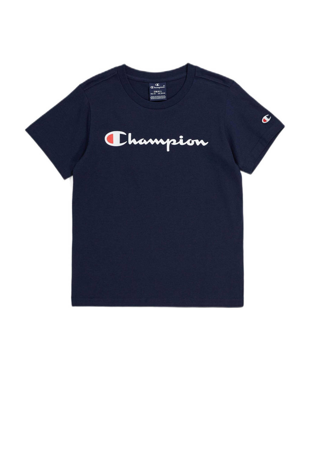 Champion T-shirt met logo donkerblauw