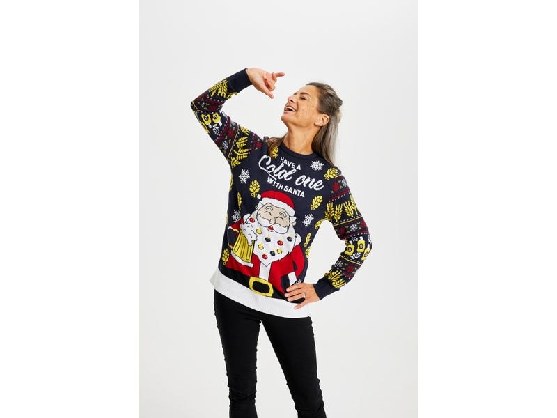 Christmas Sweats Have a Cold One With Santa LED M Weihnachtspullover