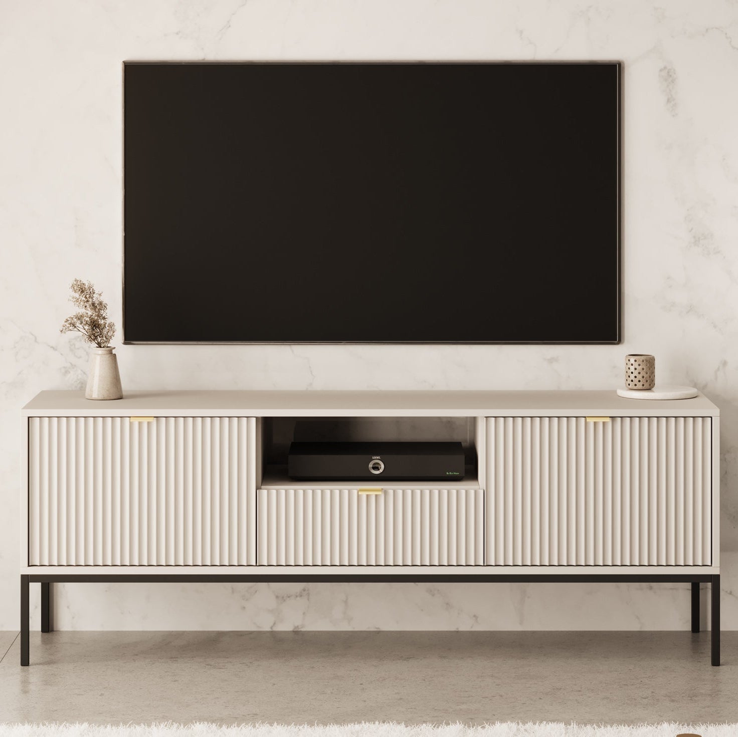 Navil - TV-Meubel - Beige - 154x39x56 cm