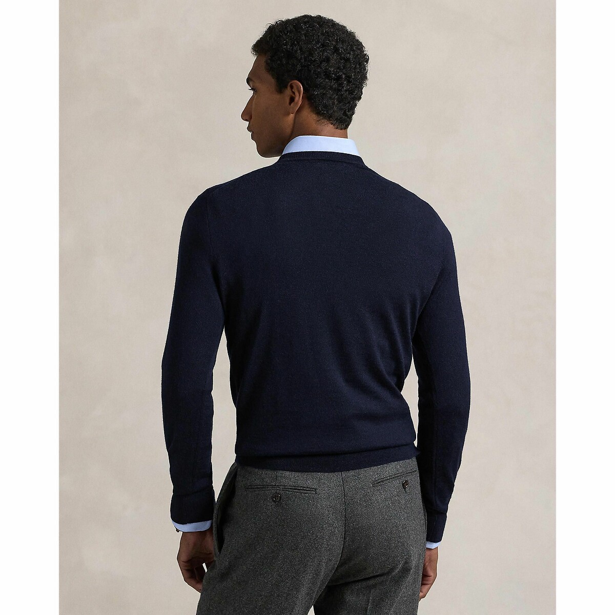 POLO RALPH LAUREN<br>Suéter de gola redonda em lã merino