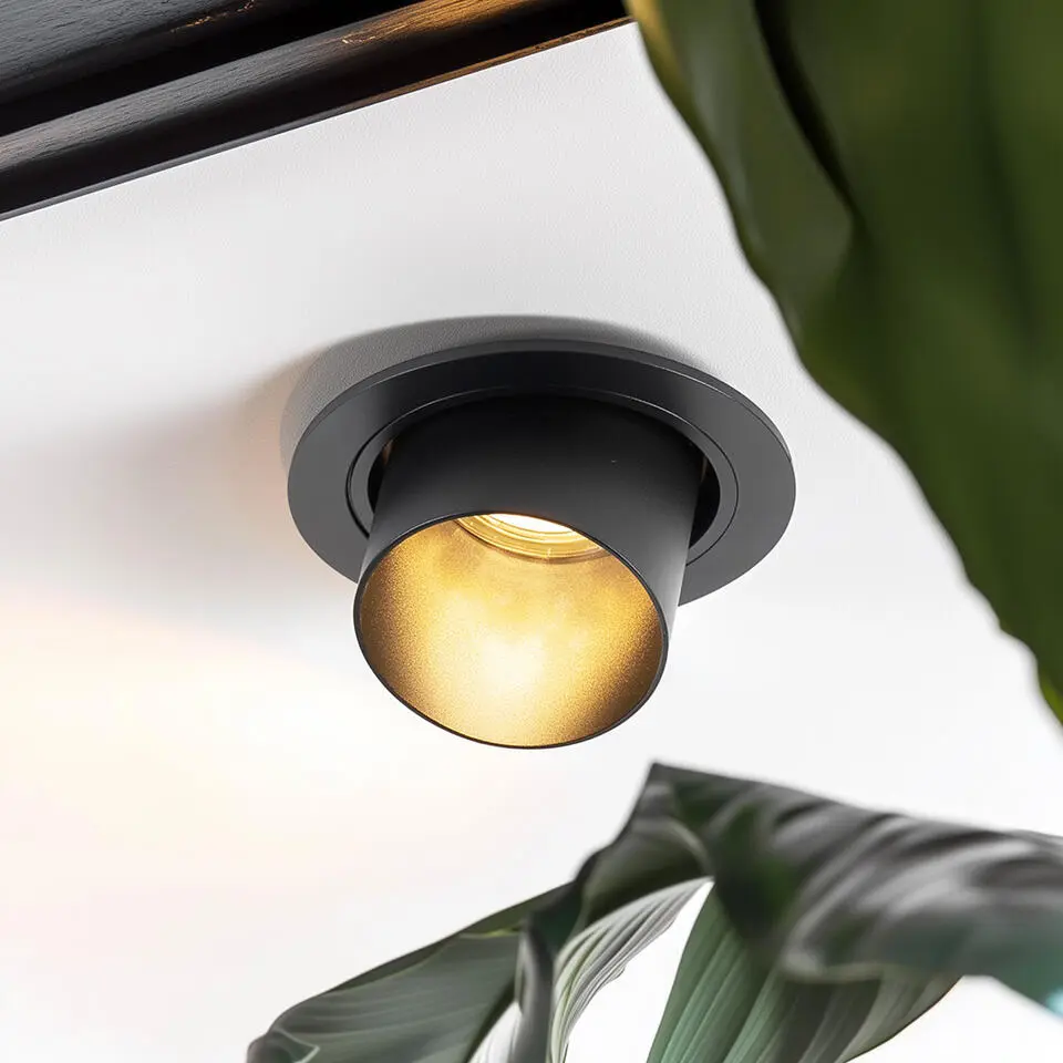 Qazqa inbouwspots installa zwart gu10