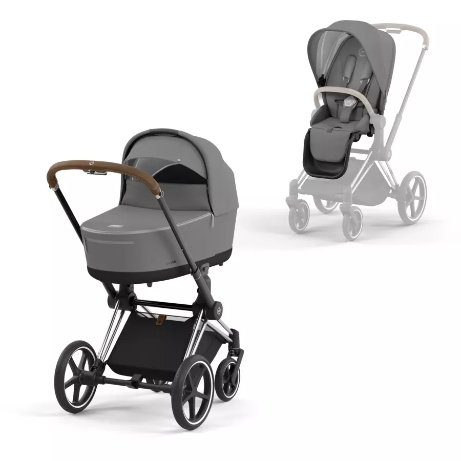 cybex PLATINUM Kombikinderwagen Priam Chrome Brown Soho Grey
