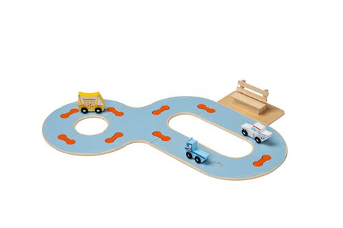 circuit pour voitures et bateaux en bois - kit dextension - 19 pièces