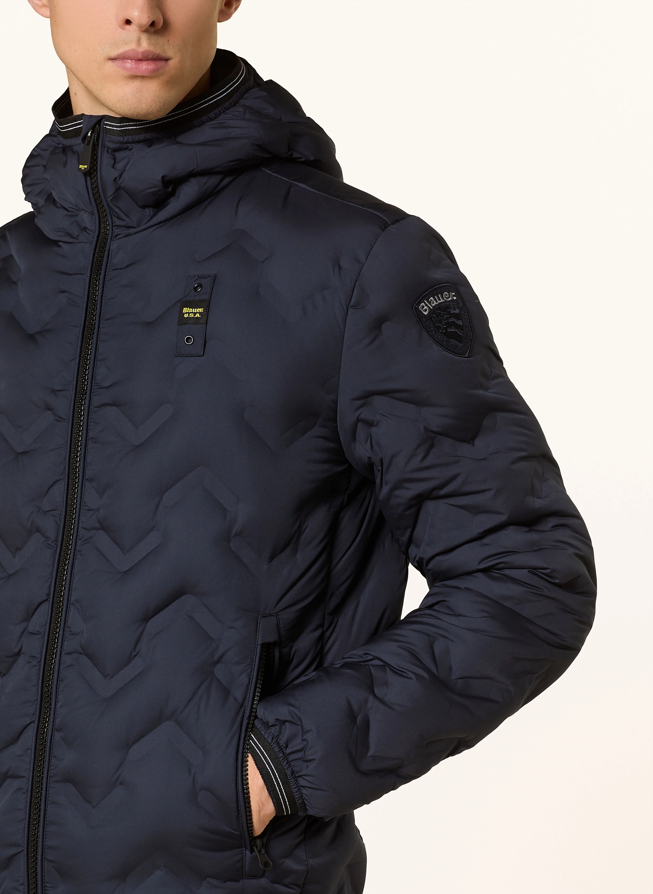 Blauer Lightweight-Daunenjacke