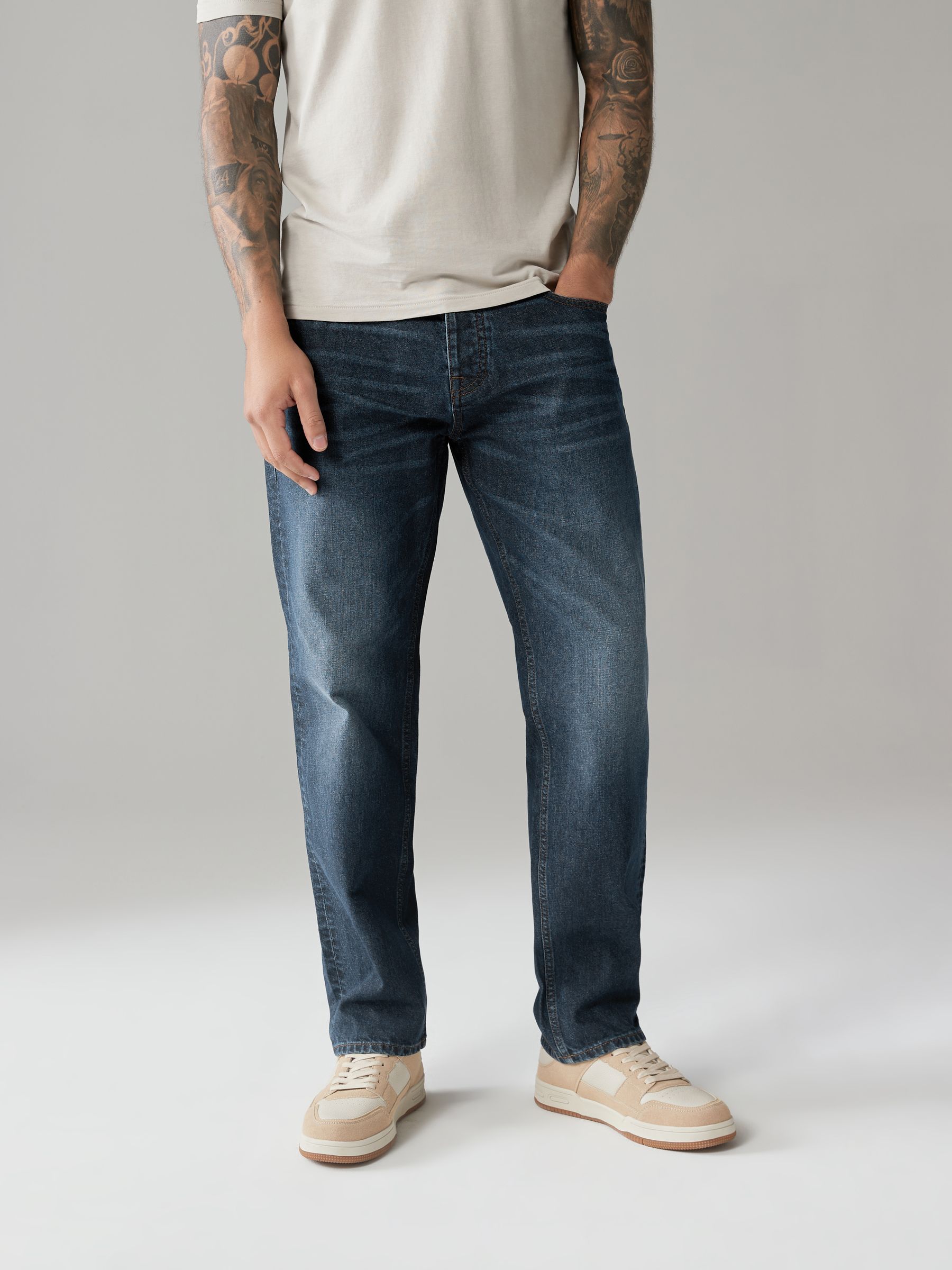 Mediumblauw - 100% katoenen authentic jeans
