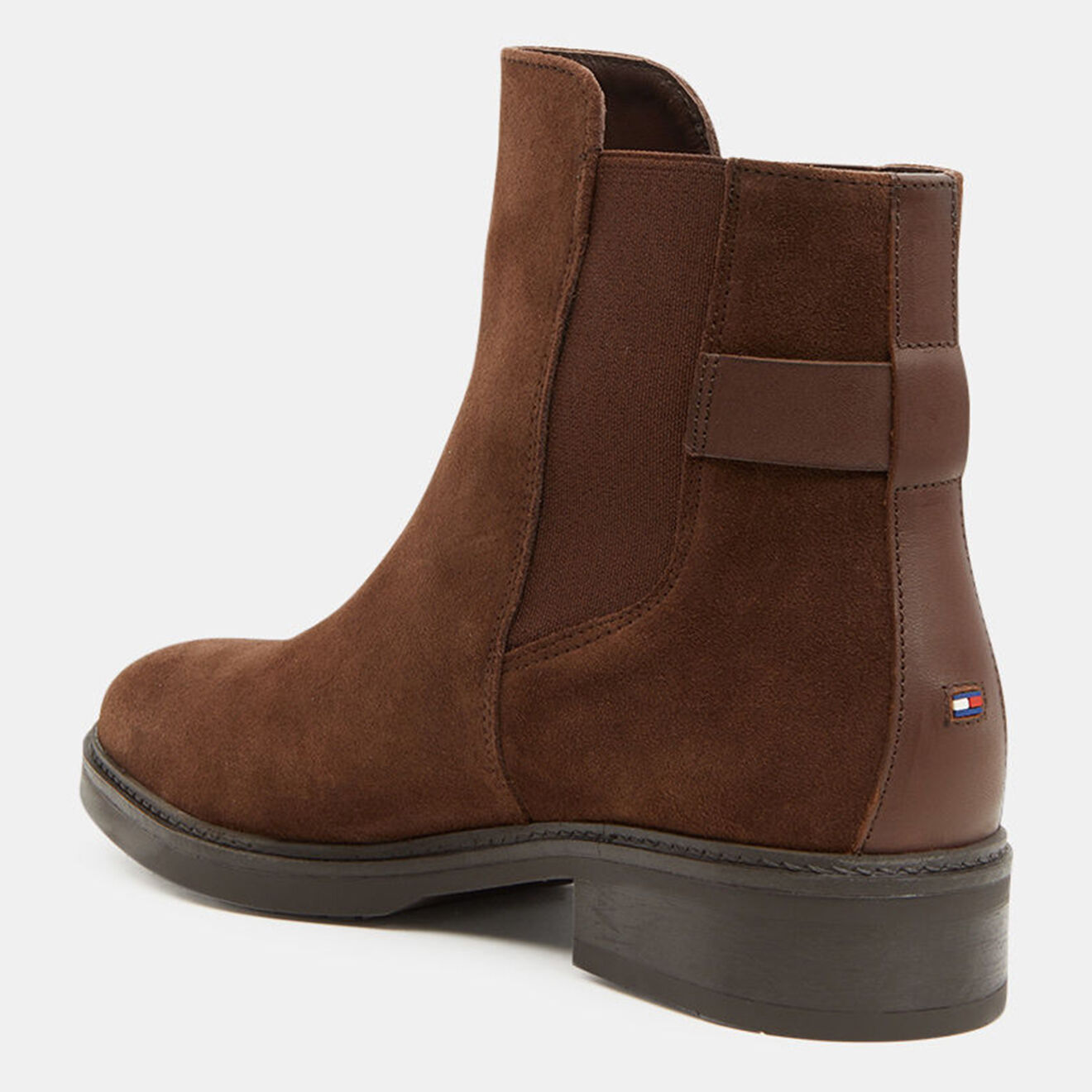 Tommy Hilfiger Chelsea boots en Velours de Cuir Hardware marron
