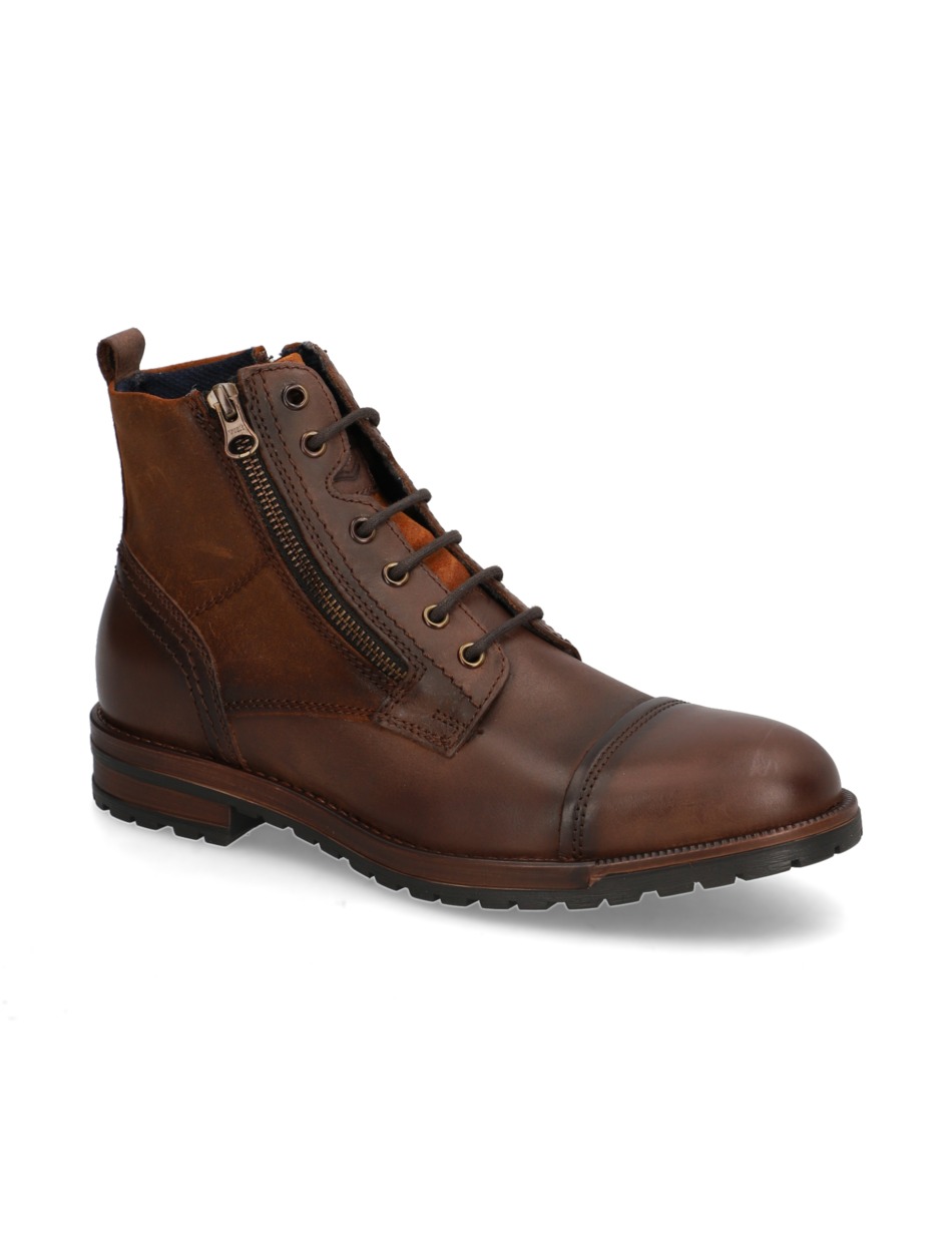 Lederkombination Schnürstiefelette