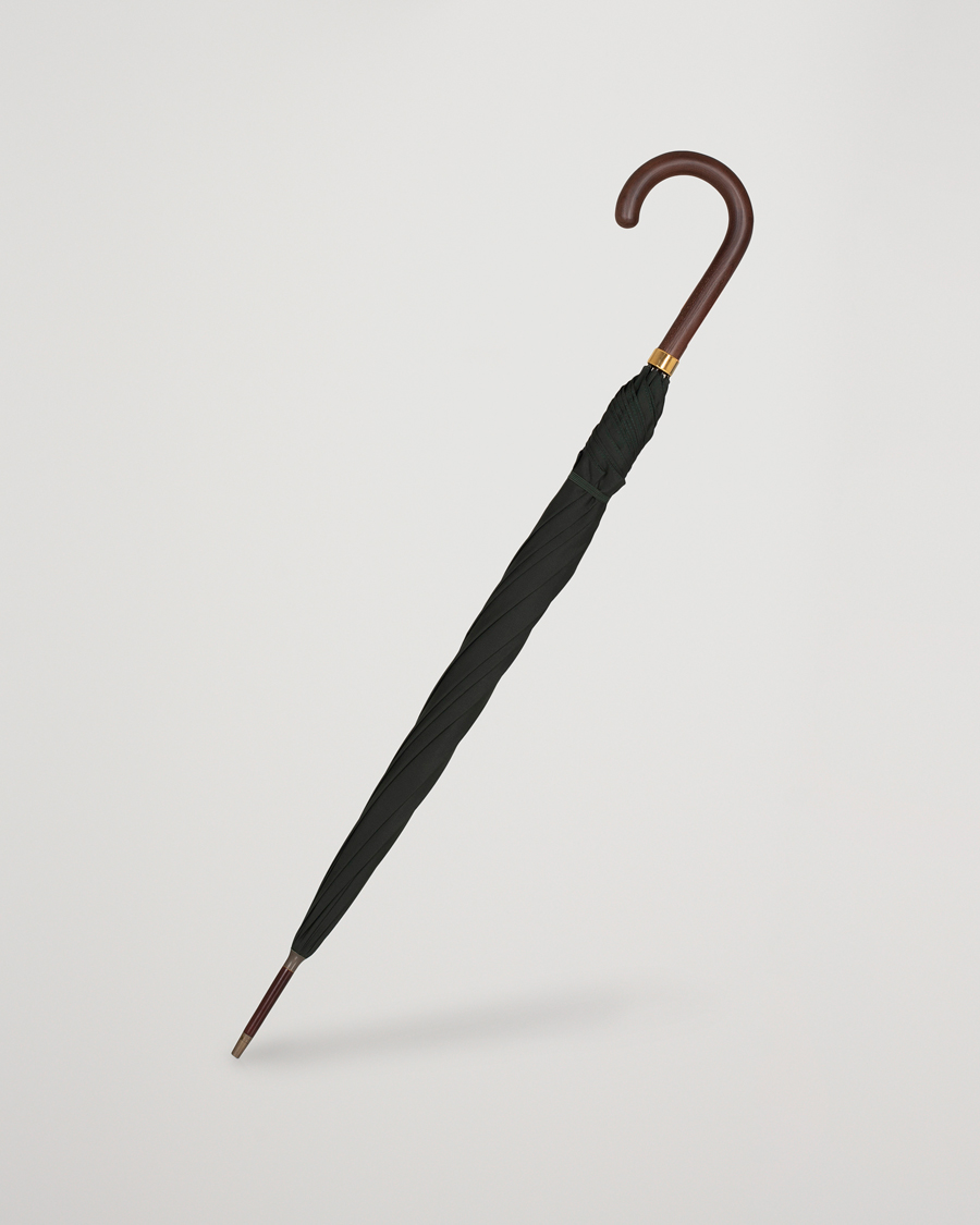 Fox Umbrellas Polished Hardwood Umbrella  Racing Green