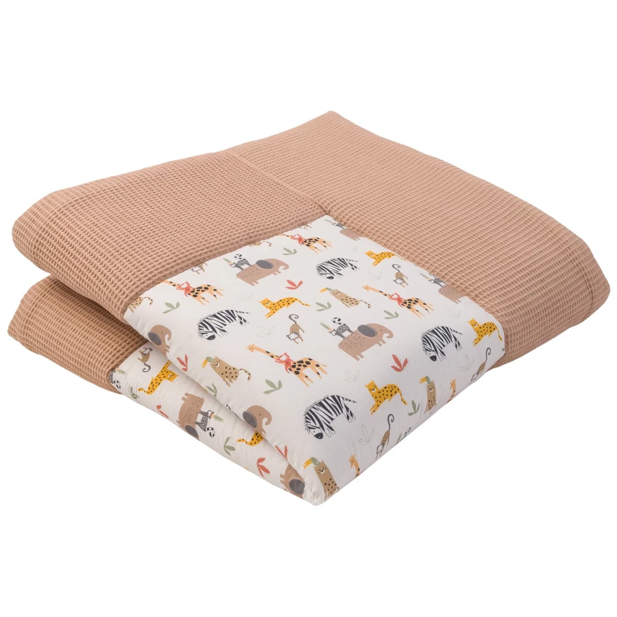 Ullenboom Krabbeldecke Waffelpique Motiv Sand Savanne 140x140 cm