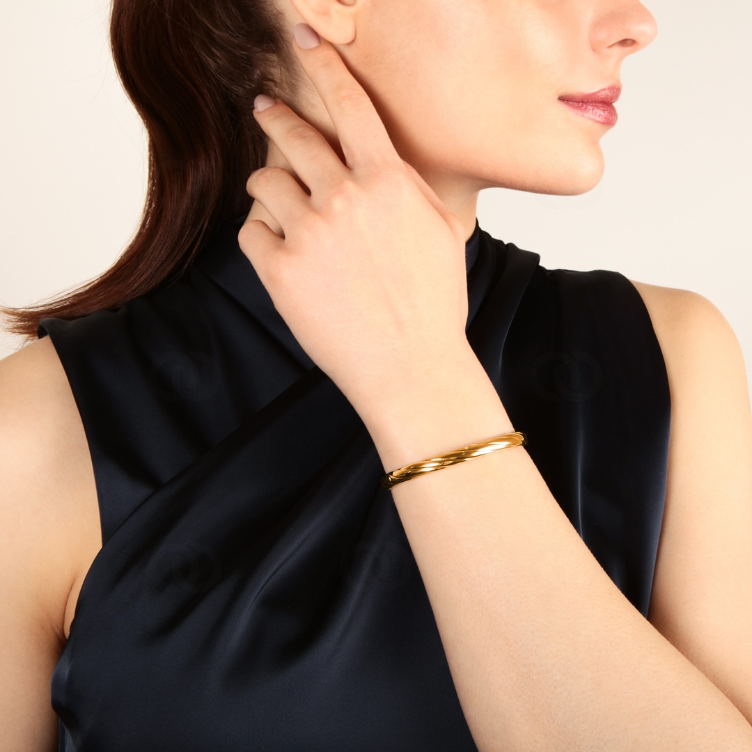 Armreif oval 750/18 K Gelbgold verdreht 6mm - 48x58mm