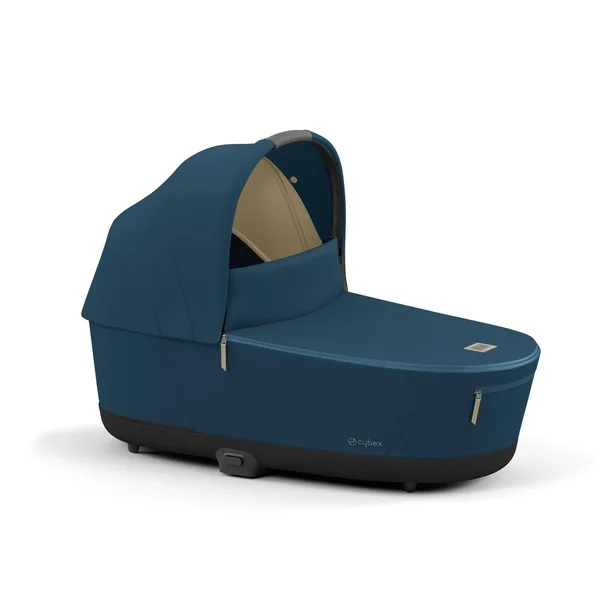 Carrinho de bebê Cybex Priam V4 azul montanha, estrutura cromada preta