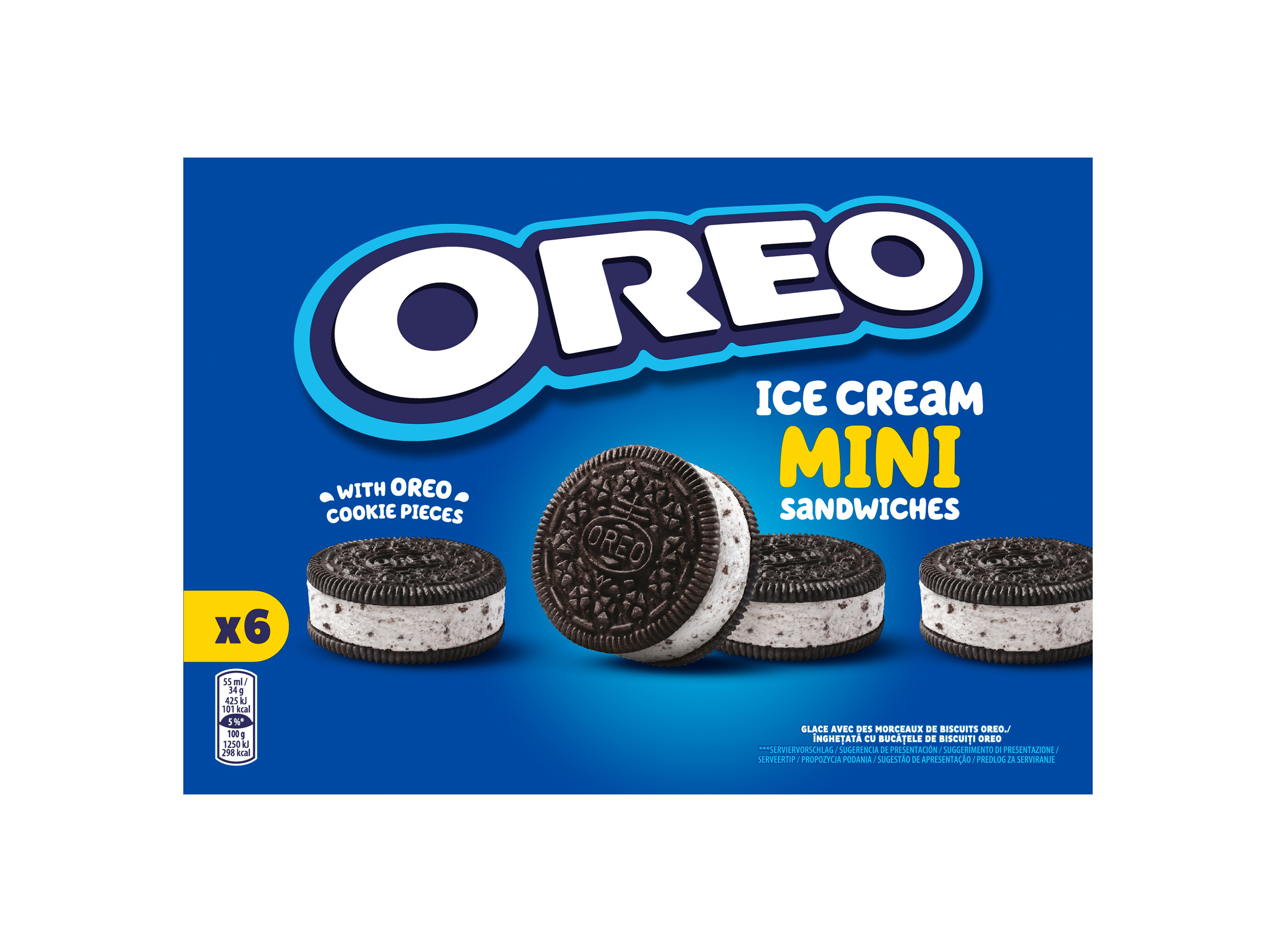 GELADO SANDWICH OREO MINI 6X55ML