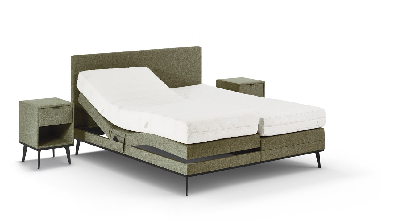 Elektrische boxspring Viggo met Silver Pocket Deluxe Foam matras adore groen