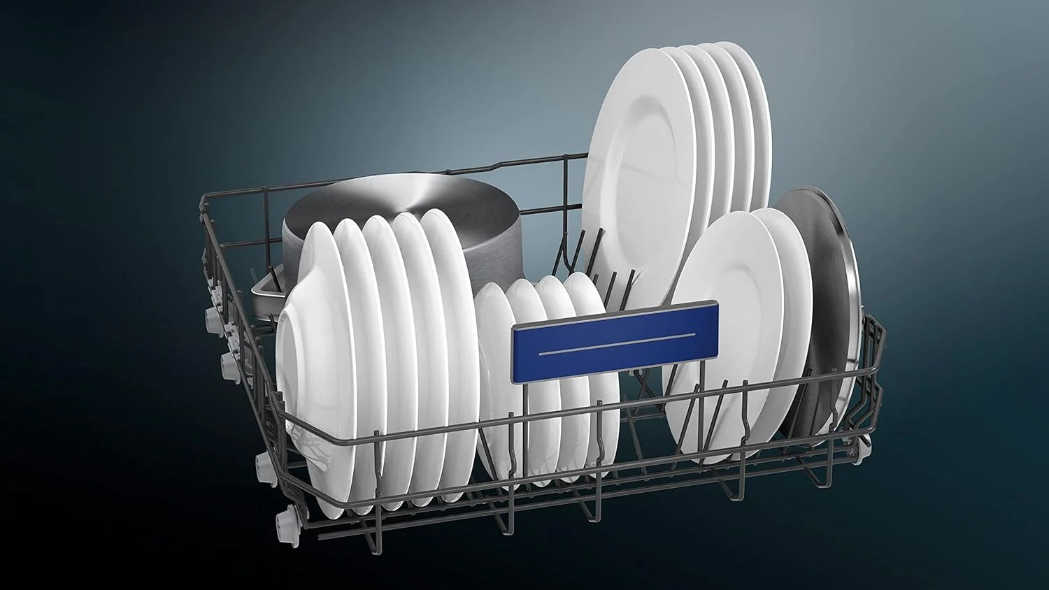 Siemens SN43ES14VE, iQ300 Lave-vaisselle intelligent, lave-vaisselle sous meuble avec tiroir à couverts, 60 cm, ouverture automatique de la porte grâce à AutoOpen dry, particulièrement silencieux avec